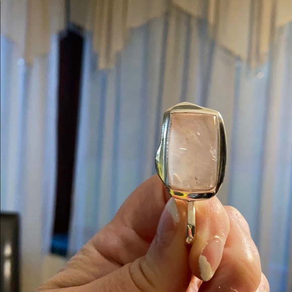 Sterling silver, rose quartz pendant - Picture 7 of 10